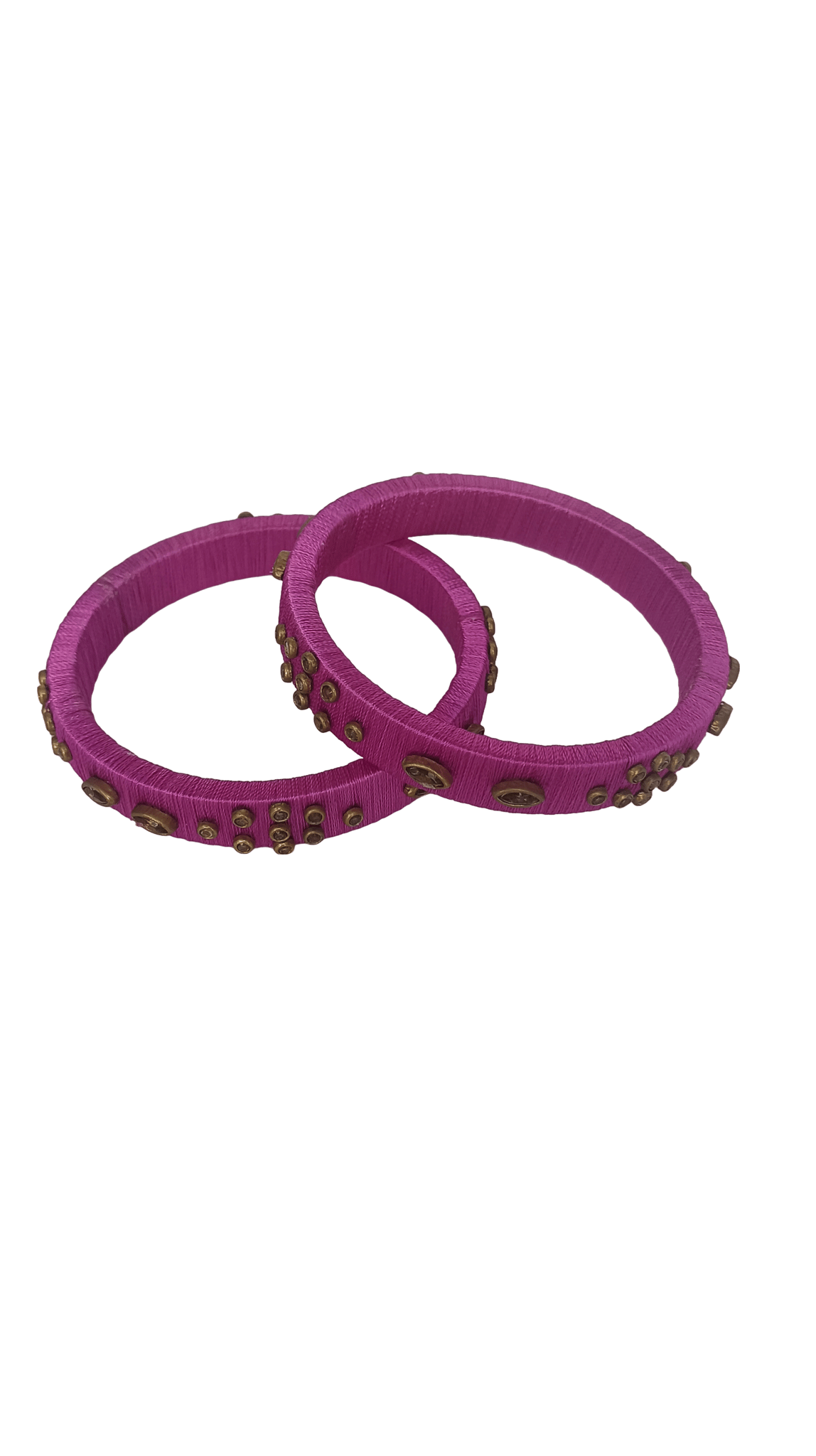 Indian Ethnic Fuchsia Pink Silk Thread Bangle Set for Women and Girls