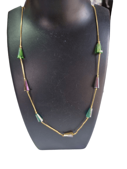 multi colour crystal cutting cube round women chain