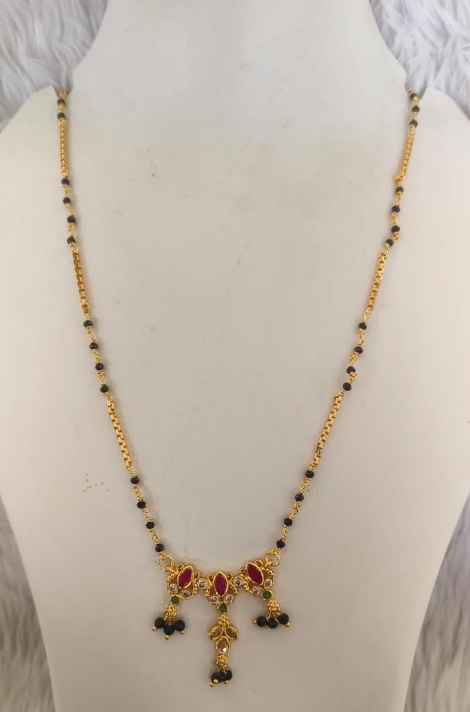 Gold Plated Traditional Indian Mangalsutra Necklace for Women
