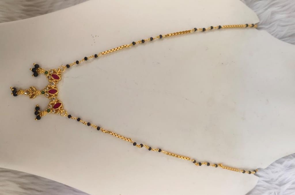 Gold Plated Traditional Indian Mangalsutra Necklace for Women