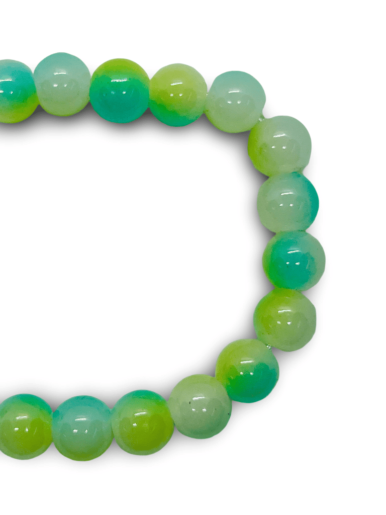 Women's Watch with Green and Blue Beaded Band