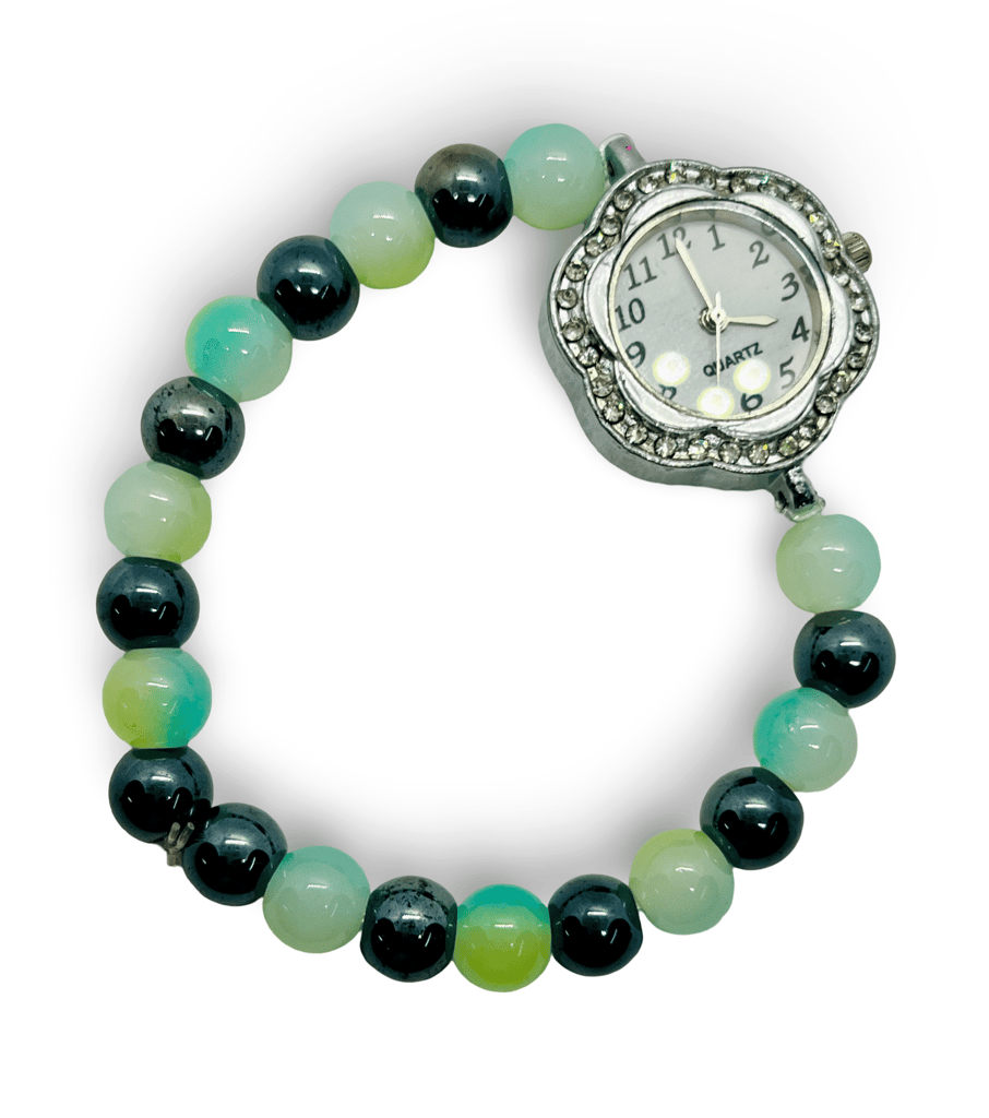 Bracelet wrist watch with pearls for Women and Girl Stylish Watch