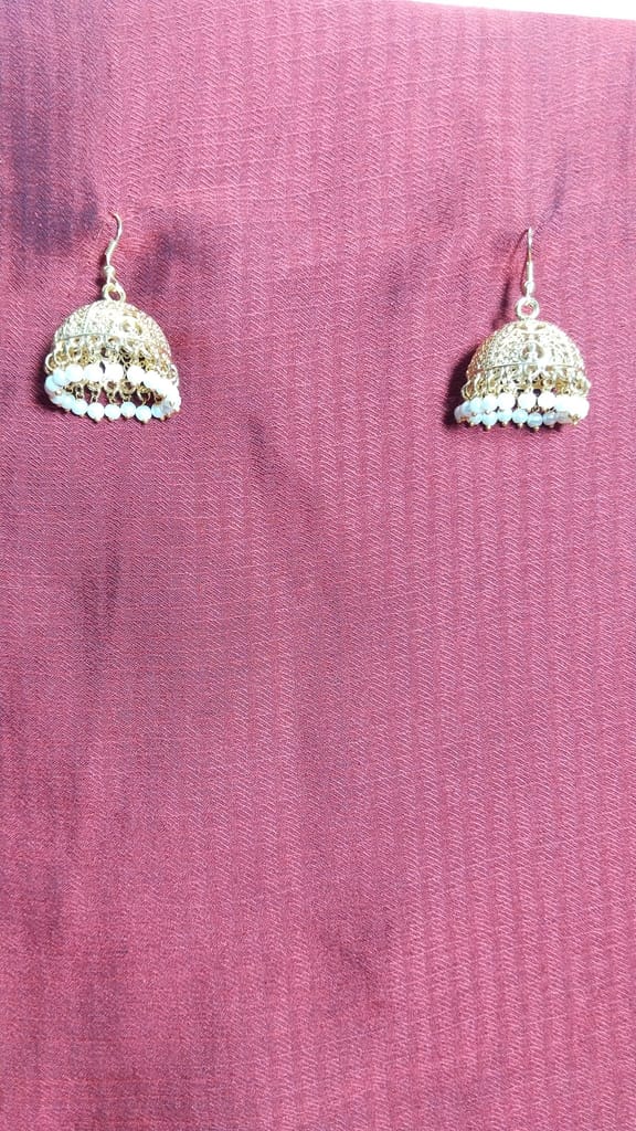 Exquisite Pearl and Gold Jhumka Earrings for Women