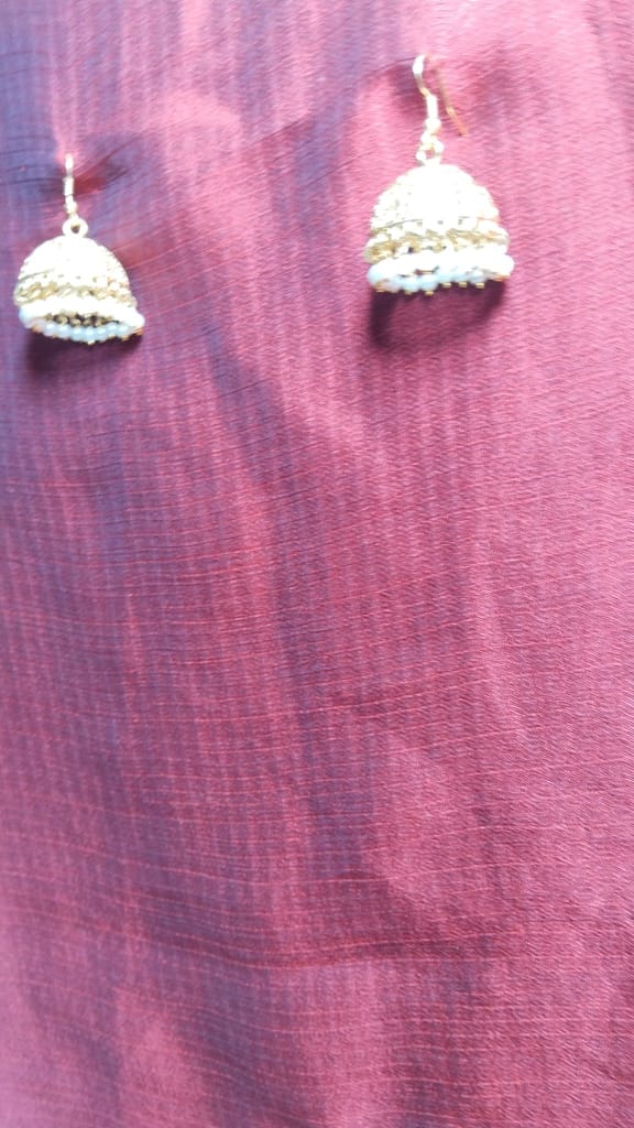 Exquisite Pearl and Gold Jhumka Earrings for Women