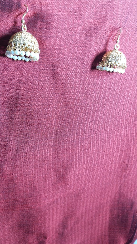 Exquisite Pearl and Gold Jhumka Earrings for Women