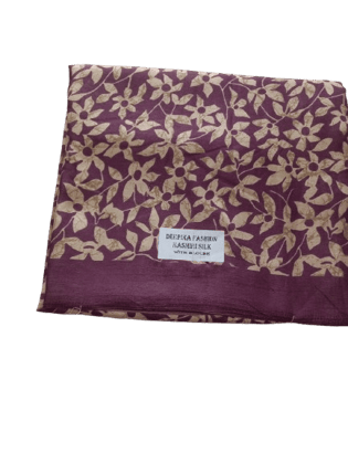 Floral Printed Pure kashmiri Silk Saree With Blouse Piece