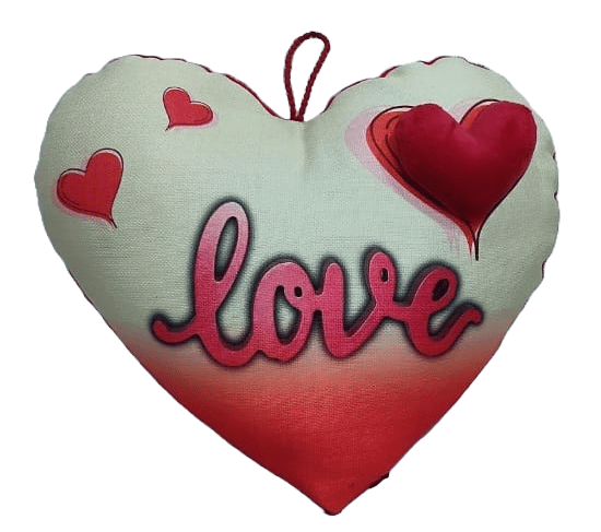 Cute Plush Heart-Shaped Pillow with "Love" Embroidery for Valentine's Day