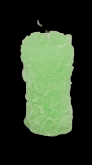 Green Textured Pillar Candle | Hand-poured |