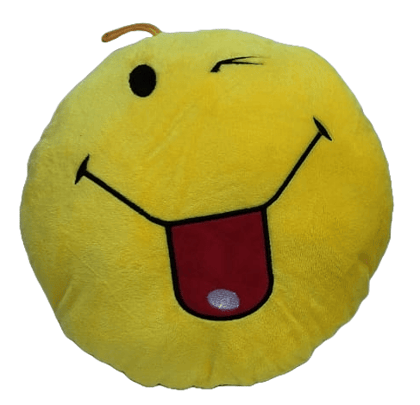 Winking Smiley Face Round Plush Pillow