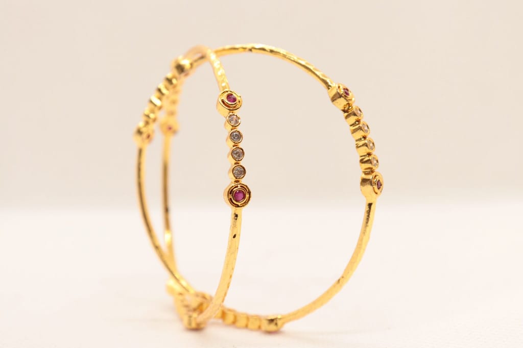 Gold Plated Traditional Indian Wedding Bangle Set for Women and Girls