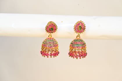 Emerald Jhumka Earrings