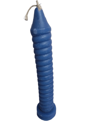 Blue Spiral Candle