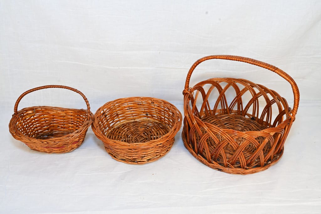 Set of 3 Wicker Baskets with Handles