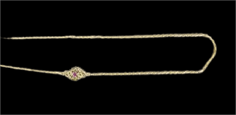Delicate Gold Chain with Ruby Pendant