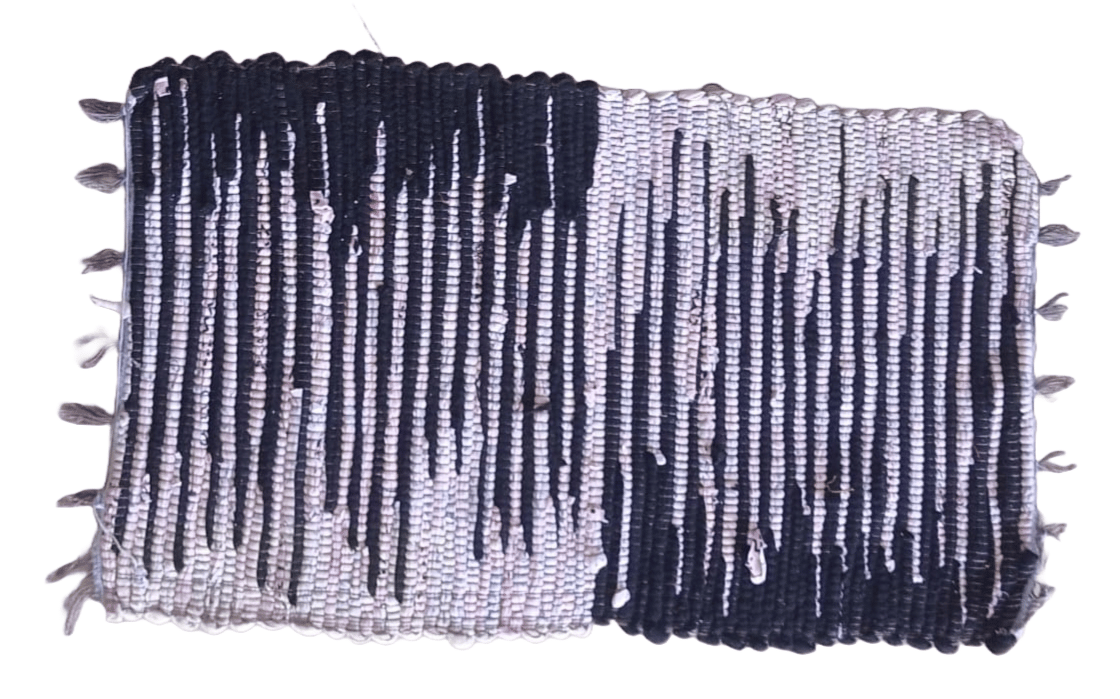 Handwoven Black and White Cotton Rug