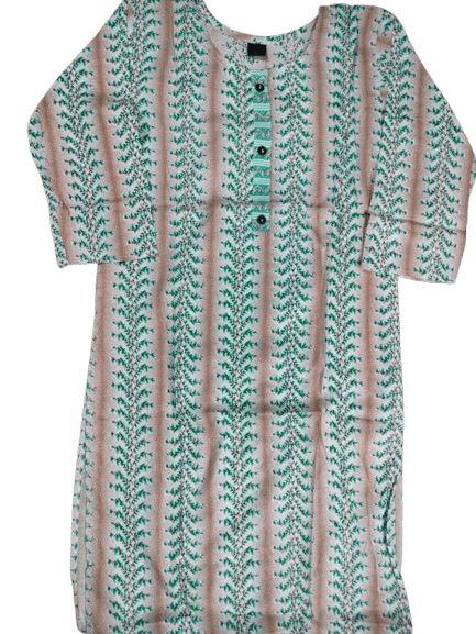 Women's Green Printed Cotton Kurta with Palazzo Pants and Dupatta Set