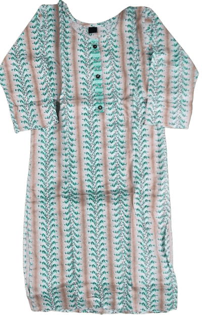 Women's Green Printed Cotton Kurta with Palazzo Pants and Dupatta Set