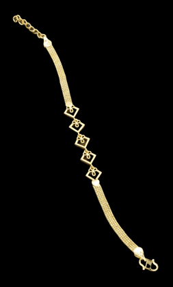 Gold Bracelet with Floral Design
