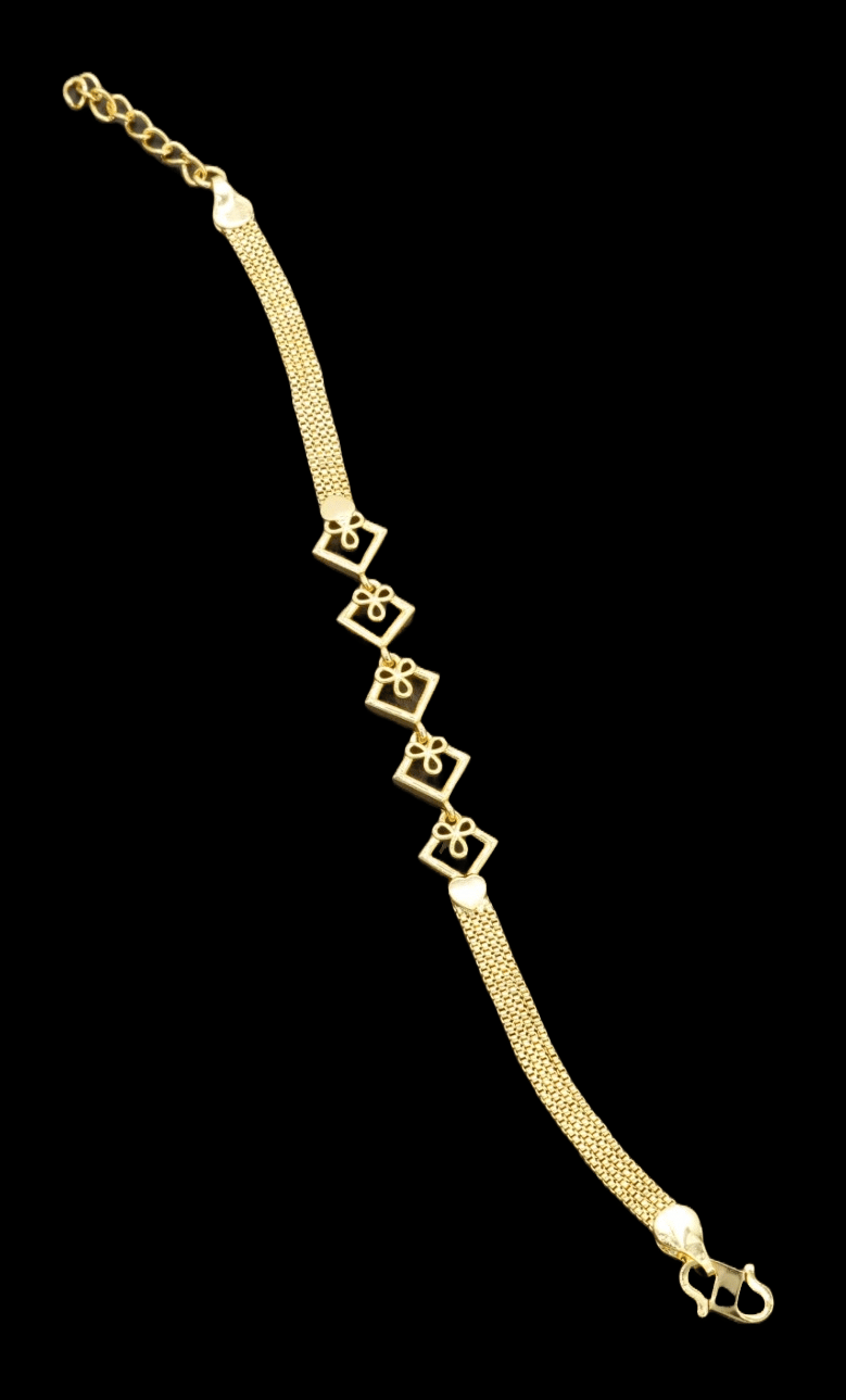 Gold Bracelet with Floral Design