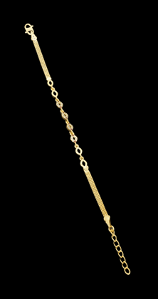 22K Yellow Gold Bracelet with Pink Stones