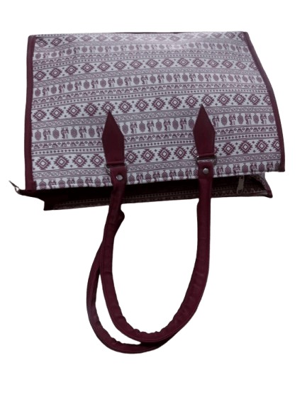 Jute Women's White and Red Shoulder Hand Bag - Handbags | Buy online on ZillyBuy