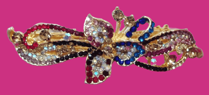 Rhinestone studded hair clip