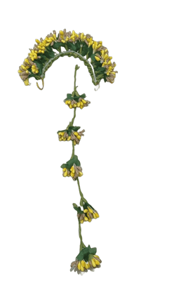 Yellow Artificial Flower Hair Accessory for Women