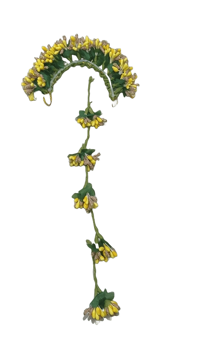 Yellow Artificial Flower Hair Accessory for Women