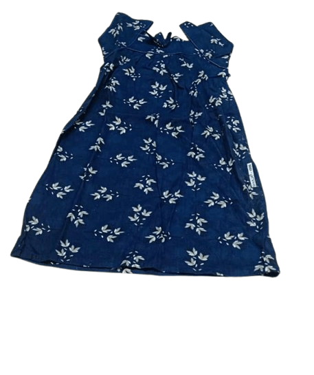 A beautiful blue cotton maxi dress with a floral print and tie back.