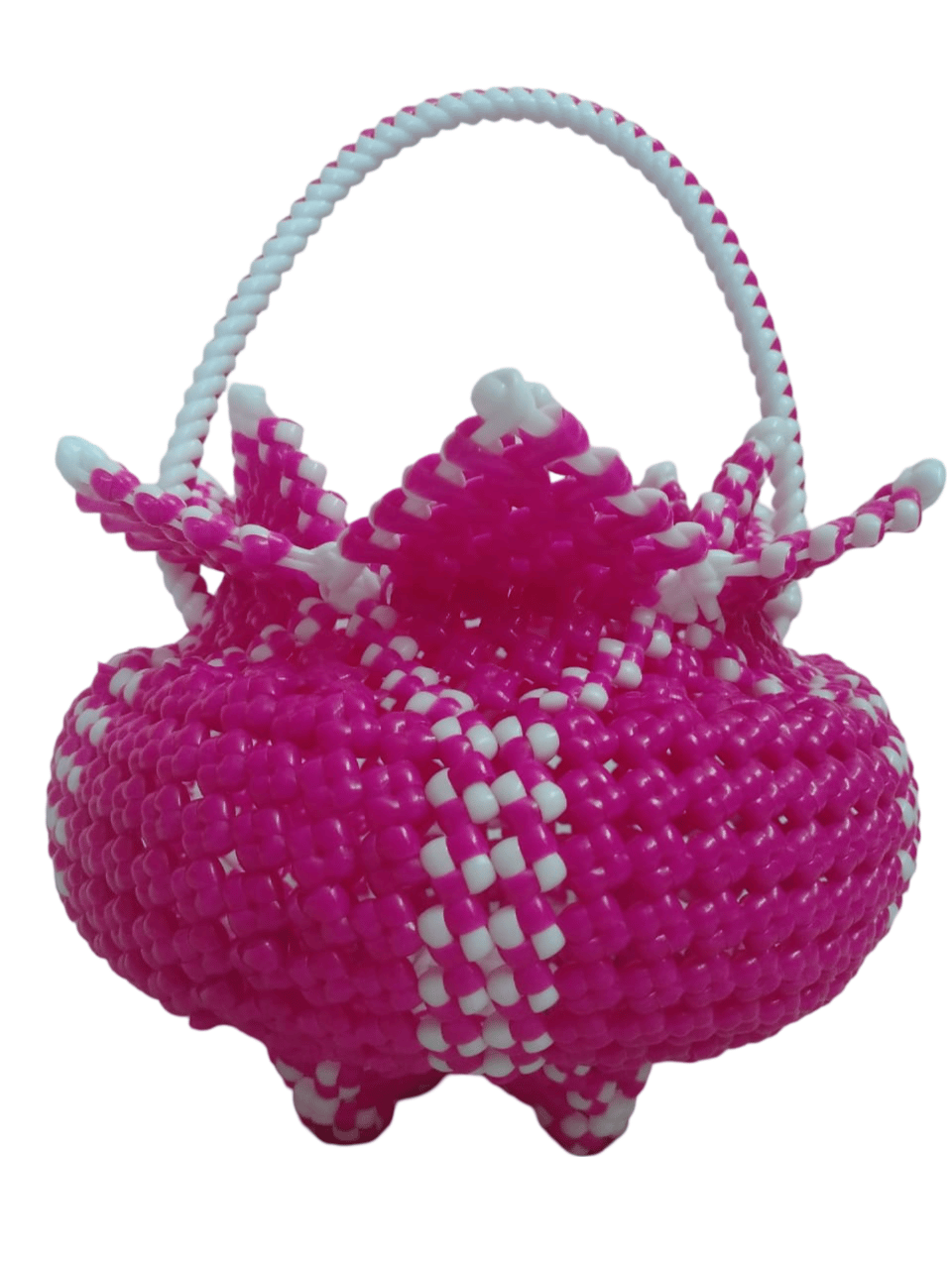 Handwoven Beaded Wire Basket