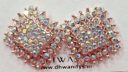 "Stunning Cubic Zirconia Floral Stud Earrings in Rose Gold"