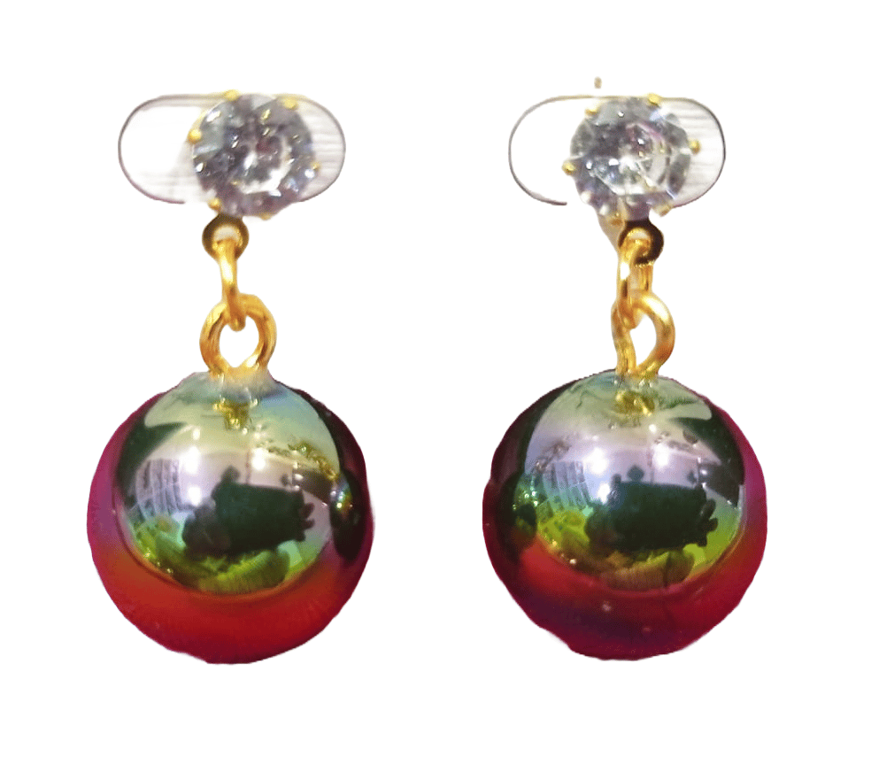 Fashion Jewelry Iridescent Ball Earrings