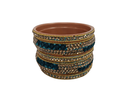Set of 6 Traditional Indian Rhinestone Bangles - Bangles & Bracelets | Buy online on ZillyBuy