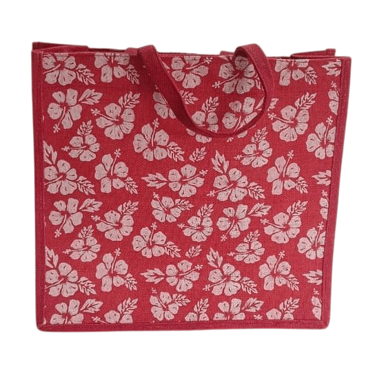 Red hibiscus bag