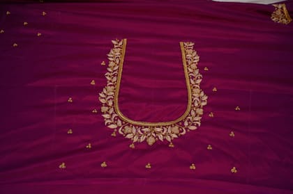 Embroidered Blouse Design With Zari and Stone Work