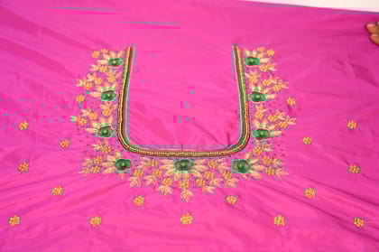 Blouse with intricate zari and stone embroidery