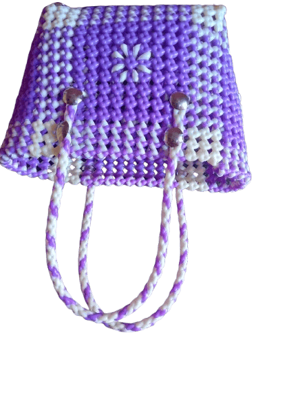 Purple Handwoven Wire Bag