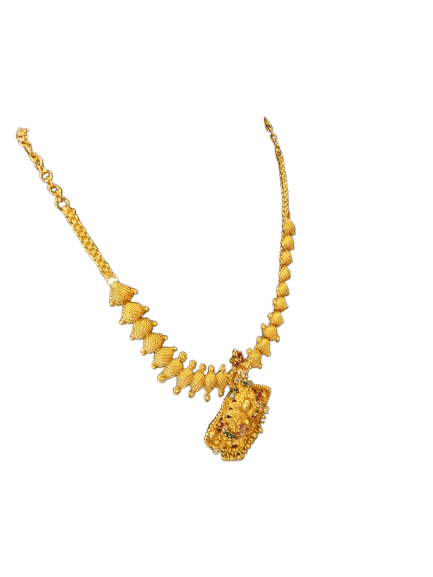 One Gram Gold Necklace with Lakshmi Pendant