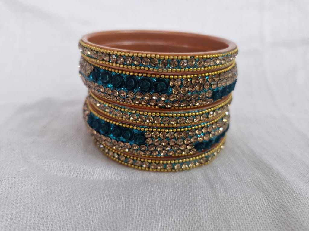 Exquisite Rhinestone and Kundan Bangle Set half dozen - Bangles & Bracelets | Buy online on ZillyBuy