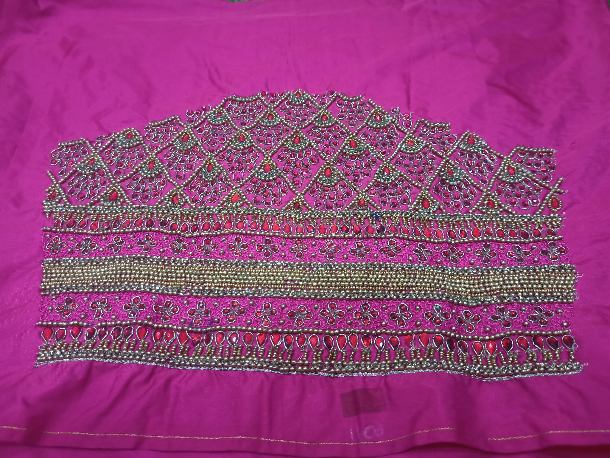 Indian Traditional Hand Embroidered Blouse Neck Design