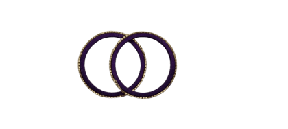 Purple and White Beaded Bangle Set