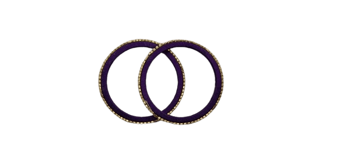 Purple and White Beaded Bangle Set
