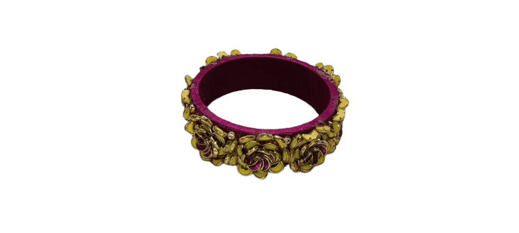 Pink and Yellow Bangle with Rhinestones - Bangles & Bracelets | Buy online on ZillyBuy