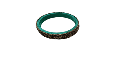 Green and Gold Bangle Set with Triangle Cutout Design