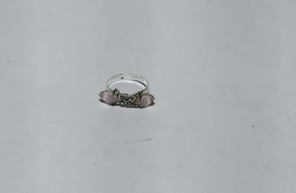 Elegant Marquise Cut Simulated Pink Diamond Adjustable Cocktail Ring