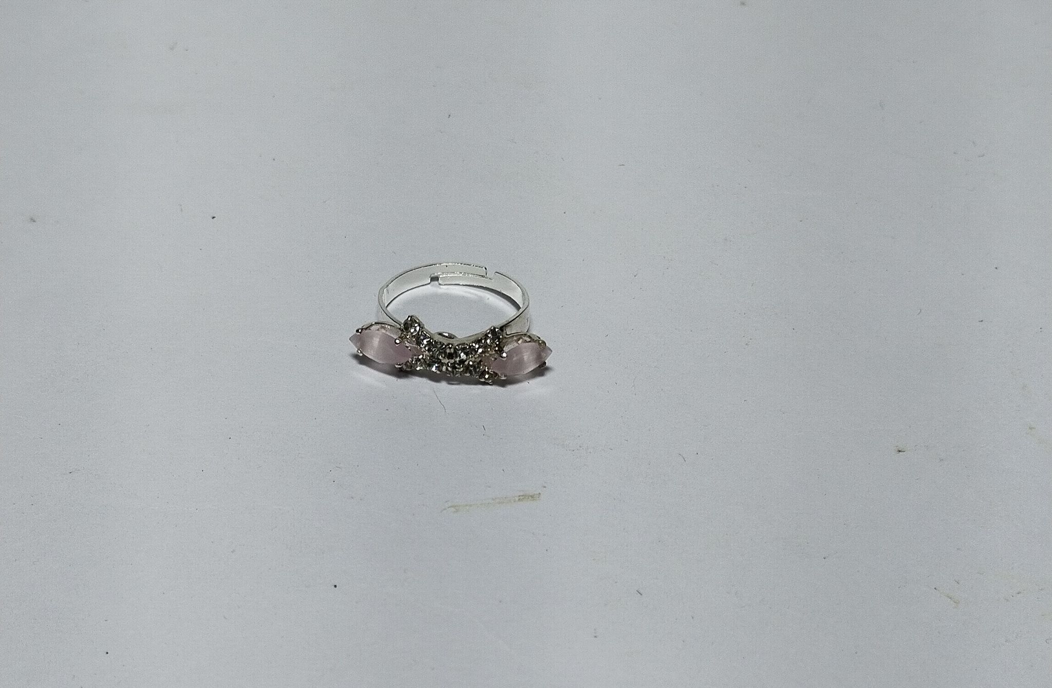 Elegant Marquise Cut Simulated Pink Diamond Adjustable Cocktail Ring