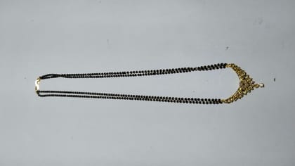 22K Gold Plated Mangalsutra with Black Beads