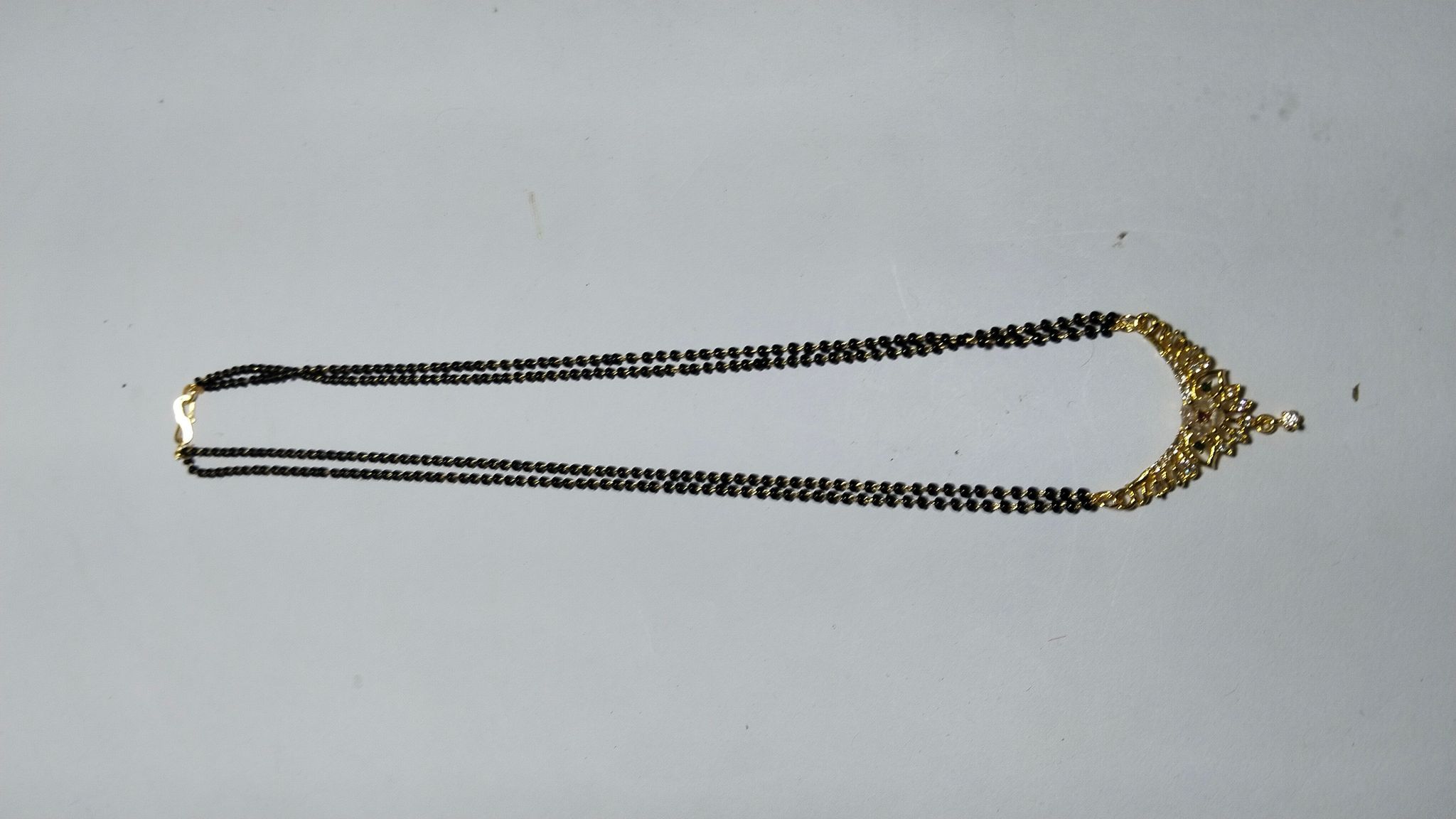 22K Gold Plated Mangalsutra with Black Beads