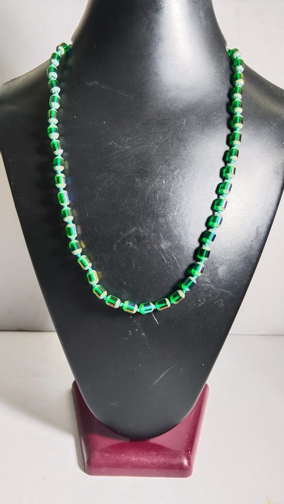 Sparkling Green Beaded Necklace