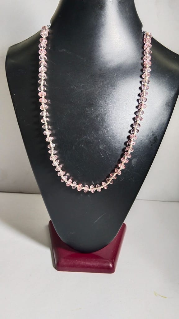 Pink Glass Beaded Necklace